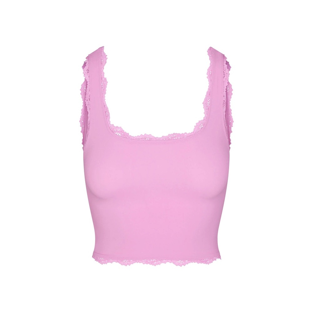 Skims Pink Lace Fits Everybody Tank